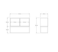 Buffet en bois "Zermat" - 90 x 34 x 70 cm - Travertin