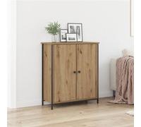 vidaXL Buffet Chêne artisanal 70 x 30 x 80 cm – Bois d'ingénierie et acier, moderne et minimaliste