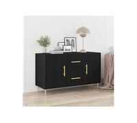Buffet en Chêne Noir 100x36x60 cm en Bois d Ingénierie