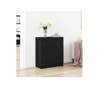 vidaXL Buffet avec tiroir Chêne Noir – Bois d'ingénierie 60×30×70 cm