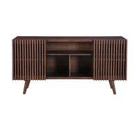 Buffet en manguier massif teinté bois foncé 2 portes coulissantes L140 cm ALBA