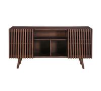 Buffet en manguier massif teinté bois foncé 2 portes coulissantes L140 cm ALBA