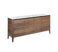 Buffet en noyer avec plateau en marbre céramique