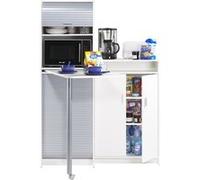 Buffet et Table de Cuisine Pivotante Blanc Alu 9 Niches - L 80 x l 80 x H 105.1 cm Blanc G