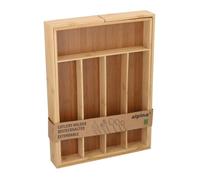 Edco Eindhoven B.V. Alpina Range-couverts extensible en bambou - Range-couverts pour tiroirs - Organisateur réglable avec compartiments - Insert de tiroir pour cuisine et bureau