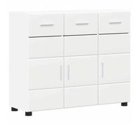 Buffet FLORIN Blanc 88,5 x 30,5 x 73 cm en Bois d'ingénierie avec 3 étagères et 2 portes FR658361