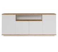 Vente-unique Buffet FR15 4 portes 180 x 75 x 45 cm Pin atlantique / Blanc