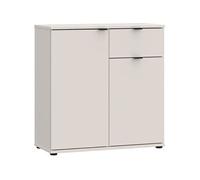 Petit meuble de rangement- buffet - GANYMEDE - 2 portes - 1 tiroir - Sable - 80,1 x 34,1 x 82,3 cm