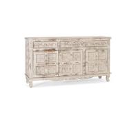 Buffet - Giner y Colomer - Bois de Mangue - Finition Blanc Craquelé - 3 Portes Sculptées