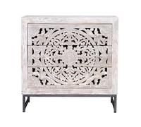 Buffet - Giner y Colomer - Bois de manguier - Sculpté à la main - Blanc vieilli et gris