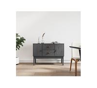 vidaXL Buffet Gris 110x40x78 cm Bois massif de pin
