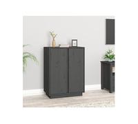 vidaXL Buffet Gris 60x35x80 cm Bois massif de pin