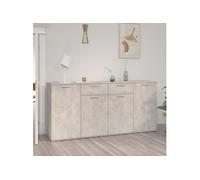 Buffet Gris béton 160x36x75 cm Bois d ingénierie