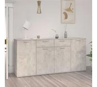 Buffet Gris béton 160x36x75 cm Bois d ingénierie Gris béton G