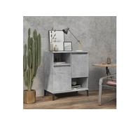 vidaXL Buffet, Armoire Latérale avec 4 Compartiments, Meuble de Rangement, Organisateur de Salle de Séjour, Industriel, Gris Béton Bois d'Ingénierie