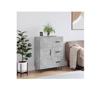 vidaXL Buffet gris béton 69,5x34x90 cm bois d'ingénierie