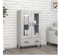 vidaXL Buffet Gris béton 70x31x115 cm Bois d'ingénierie 2 portes Style contemporain