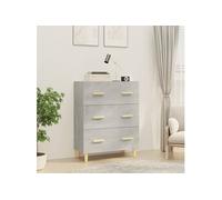 vidaXL Buffet Gris béton 70x34x90 cm Bois d'ingénierie