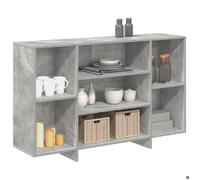 Buffet gris béton - WIENS - 120x30x75 cm - Bois d'ingénierie - Style Scandinave Moderne - Grand espace de rangement