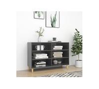 vidaXL Buffet Gris brillant 103,5x35x70 cm bois d'ingénierie