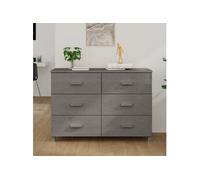 Buffet HAMAR Gris clair 113x40x80 cm Bois massif de pin340451