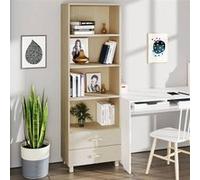 Buffet HAMAR Marron miel 60x35x180 cm Bois massif de pin Brun G