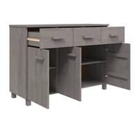 Buffet HAMAR massif de pin - vidaXL - bois massif - gris clair - 113 x 40 x 80 cm - grand espace - pour salon kgx86d342