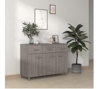 Buffet HAMAR - vidaXL - bois de pin massif - gris clair - avec poignées - 3 portes et 3 tiroirs - Commode Et Enfilade - 113 x 40 x 8