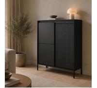 Buffet Hatolaro Dmora, en Bois Noble Noir 104x40x123h cm