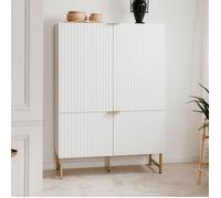 Buffet haut 100x40,5x142 cm décor blanc - IVAR