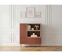 Buffet haut 2 portes 120 cm ATLAS avec niches rouge BOBOCHIC Rouge