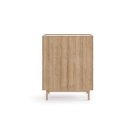 Buffet Haut 2 portes Chêne pieds bois massif 97cm - ELOÏSE