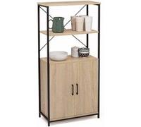 IDMarket - Buffet Haut 2 Portes H. 125 cm Detroit avec étagères Design Industriel