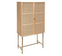 Buffet haut 2 portes ""Rayo"" cannage rotin 80x165cm - Atmosphera Créateur d'intérieur