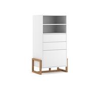 Buffet haut 2 tiroirs 1 porte Oslo blanc