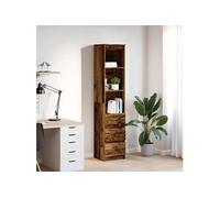 vidaXL Buffet haut 37,5x35x180 cm vieux bois, bois d'ingénierie