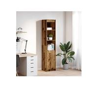 vidaXL Buffet haut 37,5x35x180 cm Vieux bois, bois d'ingénierie Marron G