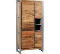 Buffet haut 4 portes 1 tiroir en bois massif recy t acier patiné - MANGOVRE -