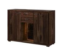 Buffet haut acacia brun foncé laqué massif 145x40x cm (BxTxH) bois massif BARK #214 Wolf Möbel