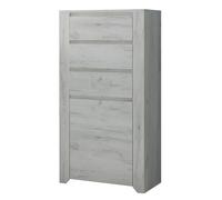 Buffet Haut Angel 56Cm 1 Porte Avec Tiroirs Chêne Blanc
