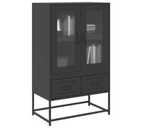 vidaXL Buffet haut – Acier 68x39x111,5 cm – Noir