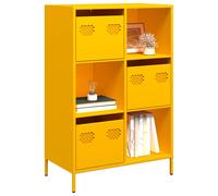 vidaXL Buffet haut jaune moutarde 68x39x103,5 cm acier