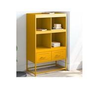 vidaXL Buffet Haut, Armoire avec Tiroirs et Compartiments, Meuble de Rangement, Organisateur de Salle de Séjour, Jaune 846605 Jaune G