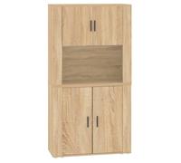 Buffet haut-Armoire de chambre - multi-rangement - Chêne sonoma - Bois d'ingénierie NEUF - BM 6288902