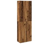 Buffet haut-Armoire de chambre - multi-rangement - vieux bois 60x32x190cm - Bois d'ingénierie NEUF - BM 4148045