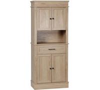 Buffet haut armoire de cuisine multi-rangement 2 placards 2 portes tiroir niche MDF panneaux aspect chêne clair Beige G