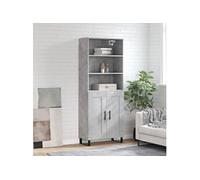 vidaXL Buffet haut gris béton 69,5x34x180 cm