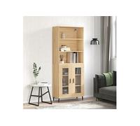 vidaXL Buffet Haut, Armoire de Rangement avec Pieds, Meuble de Rangement, Organisateur Salon Salle de Séjour, Moderne, Chêne Sonoma Bois d'Ingénierie Marron G