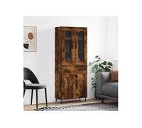 vidaXL Buffet Haut, Armoire de Rangement avec Pieds, Meuble de Rangement, Organisateur Salon Salle de Séjour, Moderne, Chêne Fumé Bois d'Ingénierie Marron G