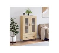 vidaXL Buffet haut - Armoire de rangement avec pieds, bois d'ingénierie - Chêne Sonoma